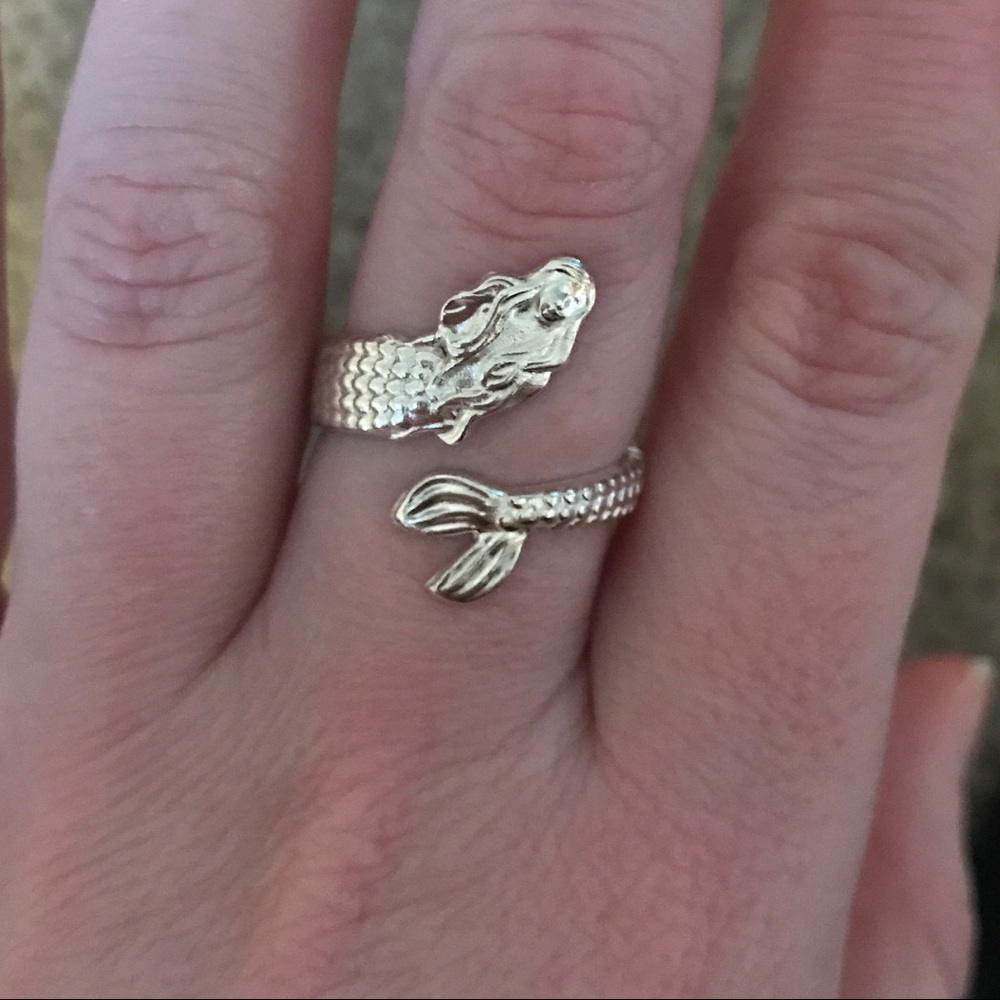 Alex and Ani Mermaid Ring Wrap, silver finish